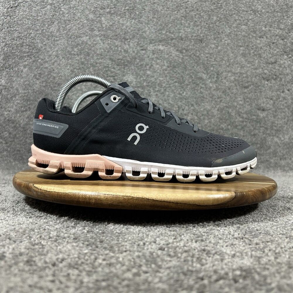 On Cloudflow 3.0 Women's Size 9.5 Black Rock Rose Athletic Running Shoes Used
